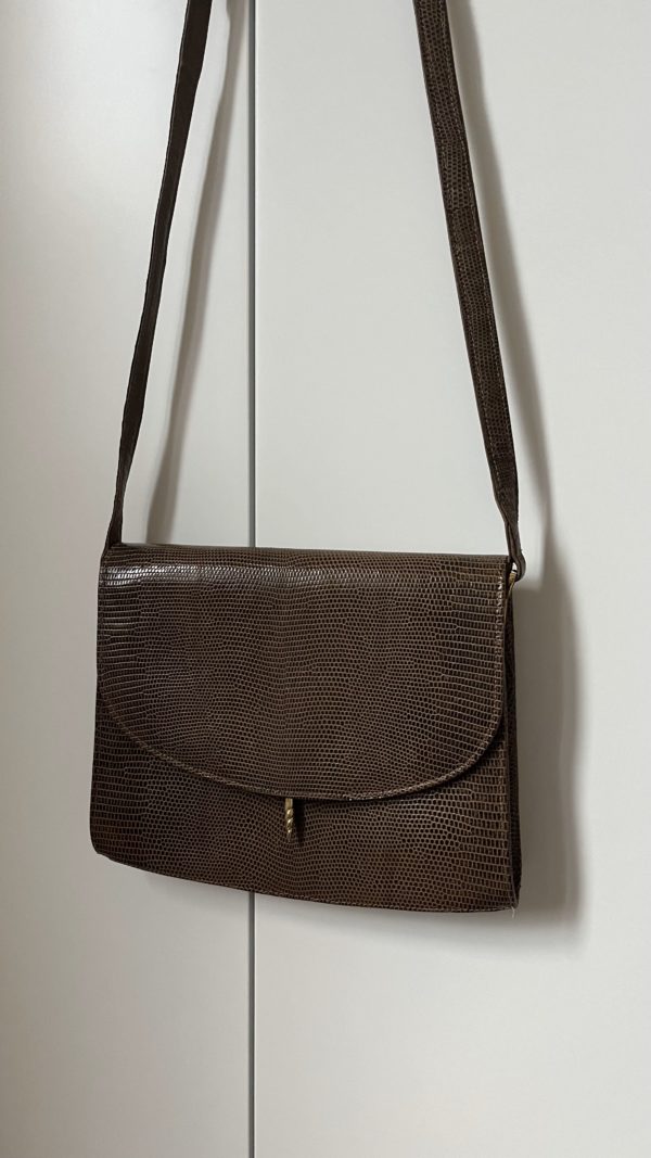 Vintage Light Brown Lizard Shoulder Bag