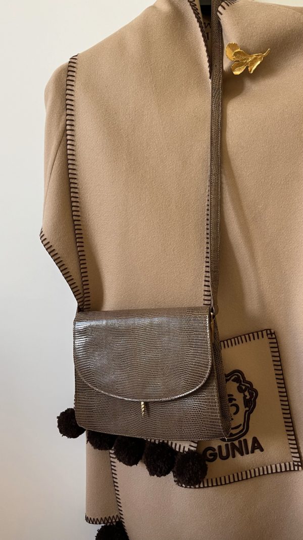 Vintage Light Brown Lizard Shoulder Bag - immagine 10