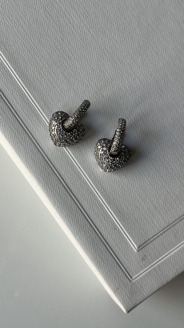 New Silver Tone Heart Transformer Earrings