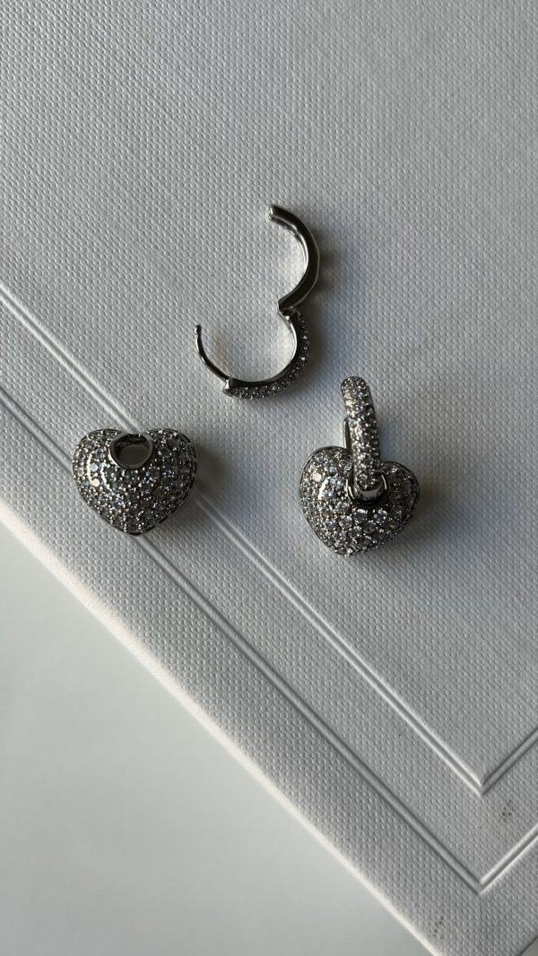 New Silver Tone Heart Transformer Earrings - immagine 7