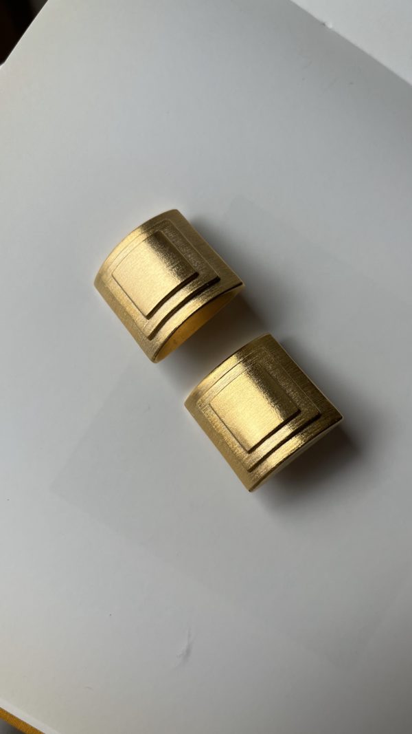 Vintage Gold Matte Finish Earrings Clip-on by Helena Rubinstein