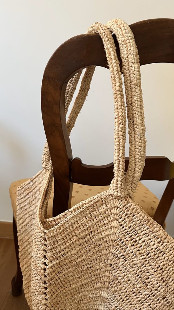 Nude Raffia Shoulder Bag - immagine 4