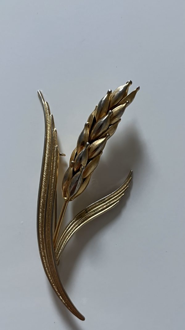 Vintage Gold Finish Wheat Brooch - immagine 4