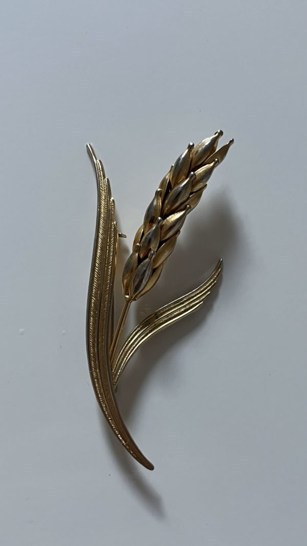 Vintage Gold Finish Wheat Brooch - immagine 6